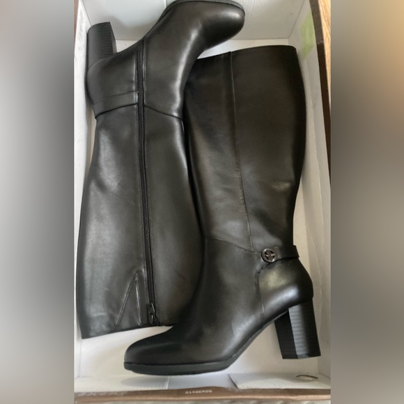 GIANI BERNINI Womens Black Slip Resistant Comfort Adonnys Round Toe Block Heel Zip-Up Leather Dress Heeled Boots M